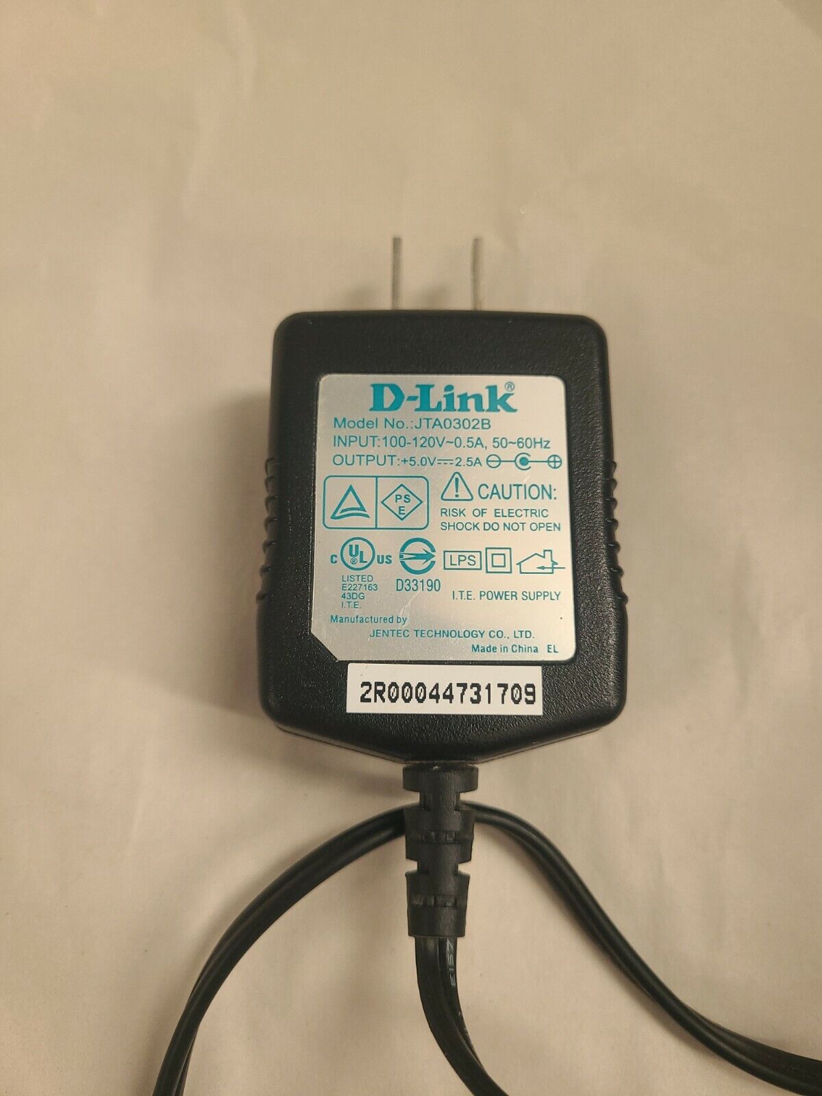 *Brand NEW*Model No JTA0302B D-Link 5.0v 2.5A AC/DC ADAPTER 100 - 120 Volt Wall Plug Power Supply